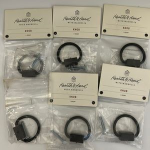 Set of 6, Hearth and Hand black iron pull knobs